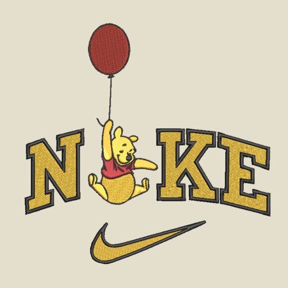 Nike Winnie The Pooh Embroidered Adult Unisex Crewneck Sweatshirt Balloon Gold - Picture 1 of 13